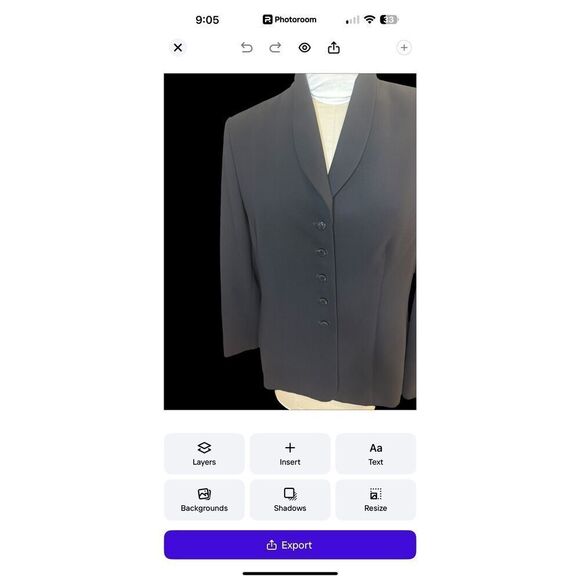 LeSuit Classic Suit Jacket/Blazer Sz. 14 High Collar Button Front - Picture 10 of 14